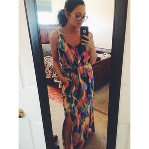 it's not the same maxi dress lemon Gabrielle Slinky And Mesh Maxi Dress / Lemon | MESHKI